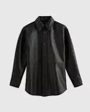 100% Leather Shirt Jacket – Classic Overshirt in Premium Sheep Leather