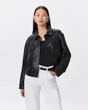 100% Leather Cropped Jacket – Classic Sheep Leather
