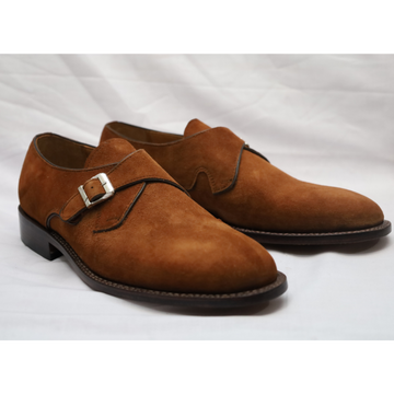 Men's Suede Leather Monk Strap Shoes
