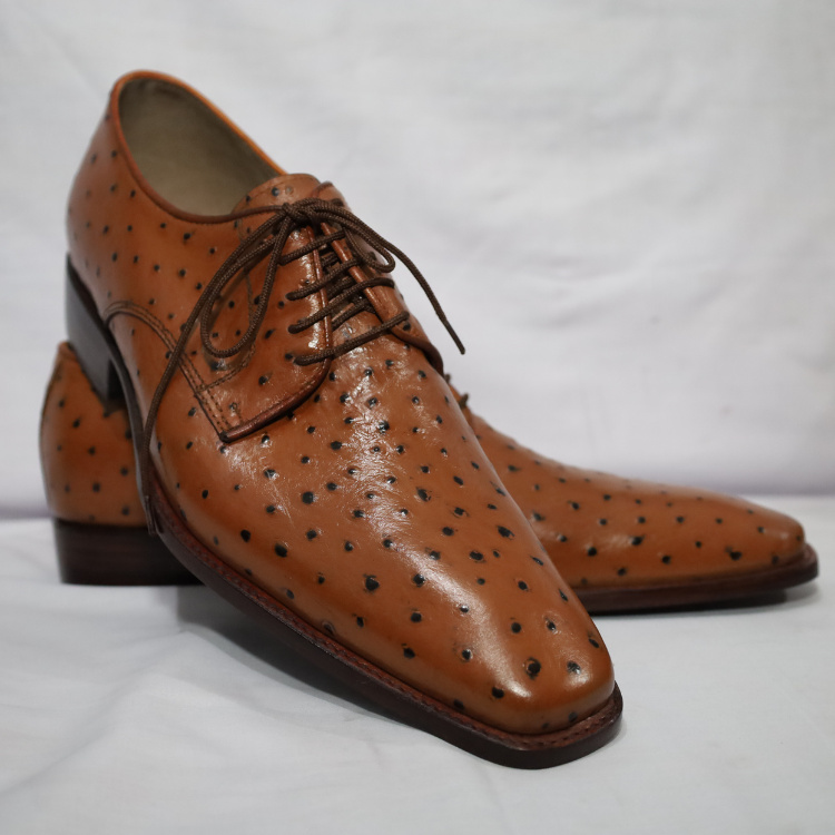 Men's Ostrich Leather Oxford Shoes