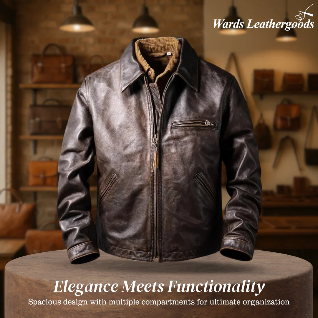 Magnus | Men’s Dark Brown Classic Style Leather Jacket – Timeless Everyday Wear