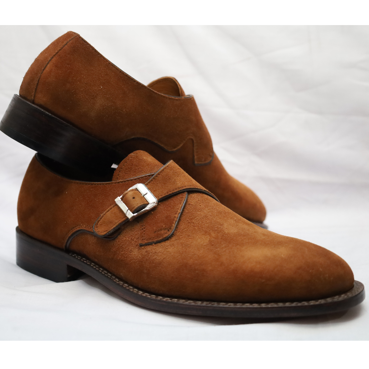 Men's Suede Leather Monk Strap Shoes