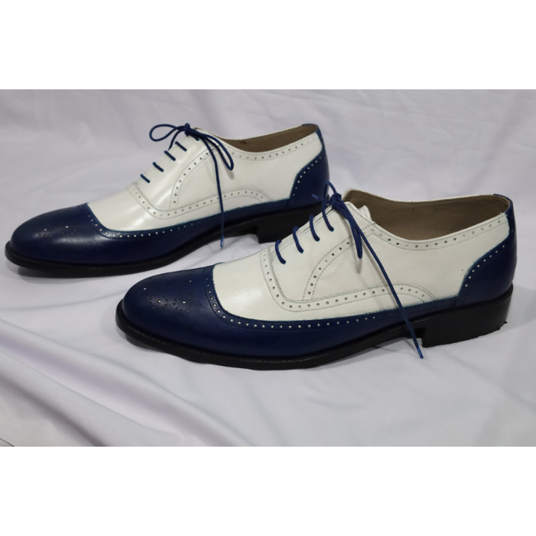 Two-Tone Oxford Brogues – Navy & White