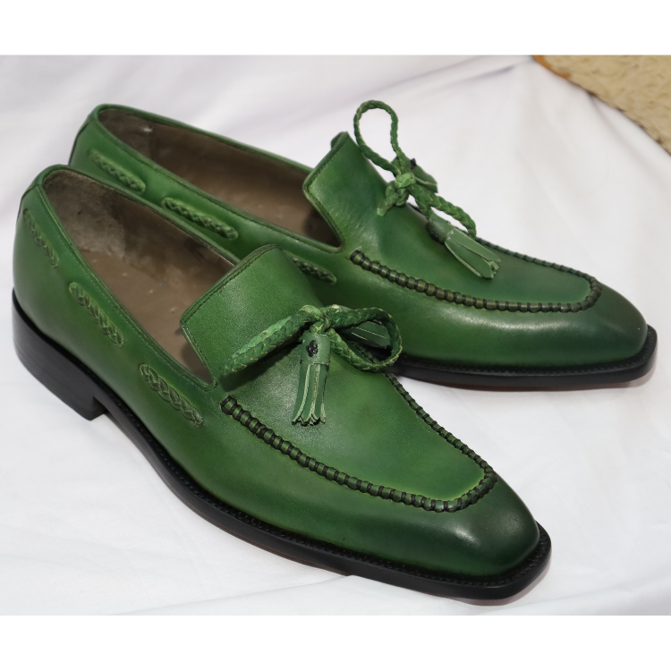 Emerald Green Tassel Loafers