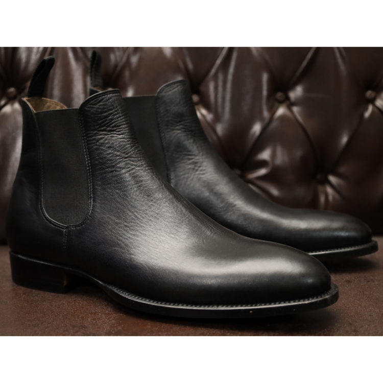 Men's Black Leather Chelsea Boots