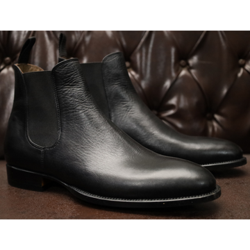 Men's Black Leather Chelsea Boots