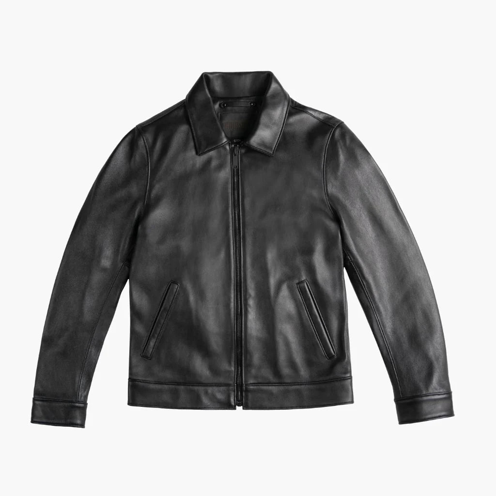 Men’s Black Full-Grain Leather Keanu Jacket – Handcrafted & Timeless