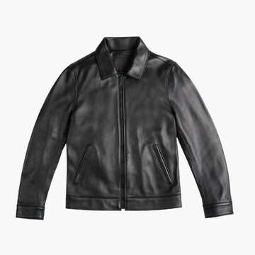 Men’s Black Full-Grain Leather Keanu Jacket – Handcrafted & Timeless