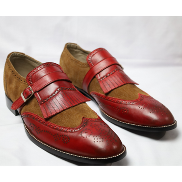 Two-Tone Kiltie Monk Strap Loafers