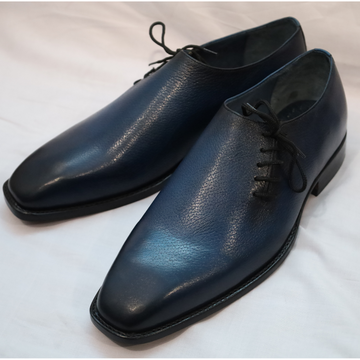 Men's Navy Blue Leather Derby Shoes