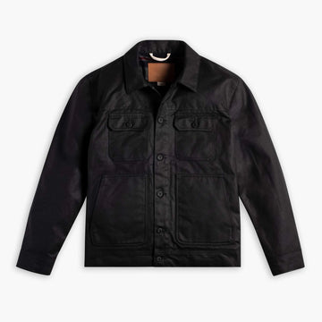 Men’s Waxed Canvas Trucker Jacket – 14oz Halley Stevensons, Handcrafted in Portugal