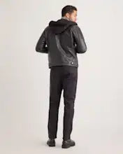 100% Washed Leather Jacket with Hood – Streetwear Edge