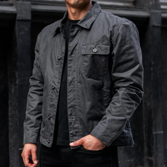 Men’s Waxed Canvas Field Jacket – Halley Stevensons Fabric, Handcrafted in Portugal