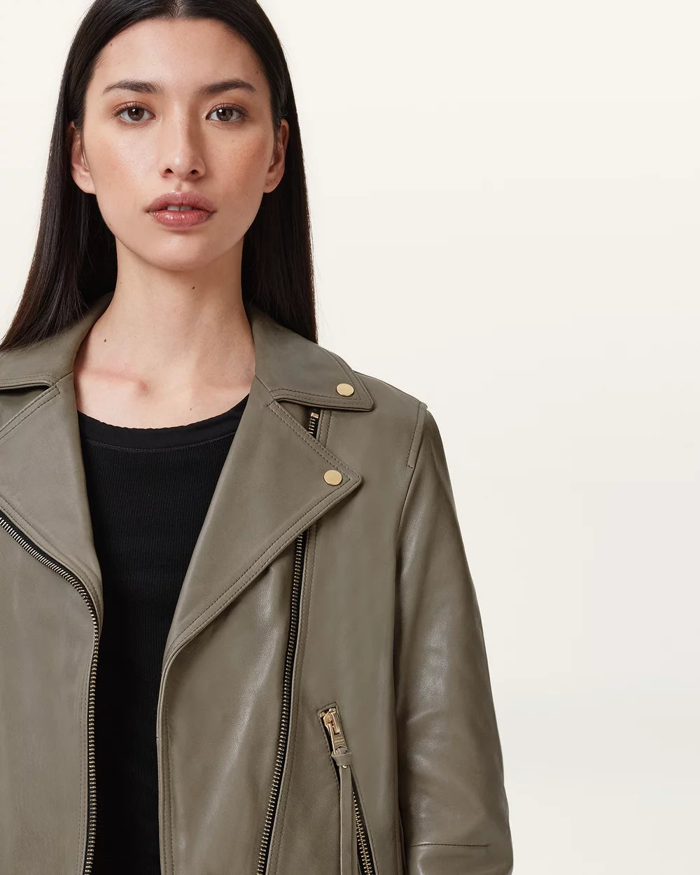 Dalby Slim Fit Leather Biker Jacket