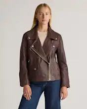 100% Leather Oversized Biker Jacket – Premium Cow & Sheep Leather, Distressed & Classic Styles