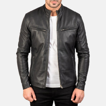 Ionic Black Men’s Leather Jacket