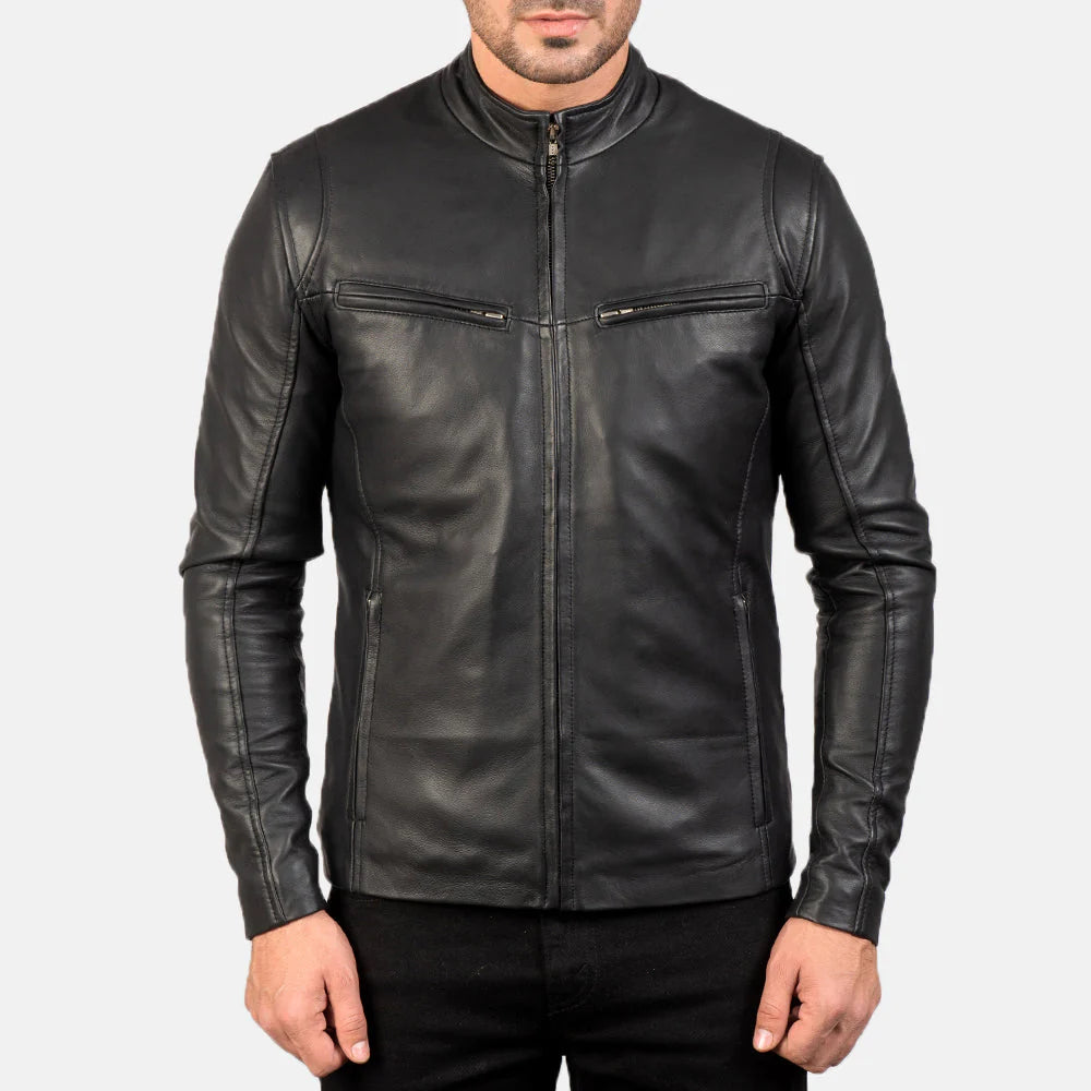 Ionic Black Men’s Leather Jacket