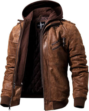 Men’s Brown Leather Motorcycle Jacket