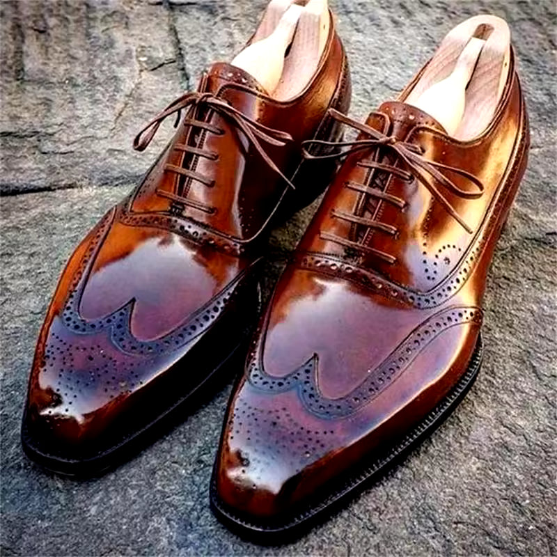 Men's Wingtip Brogue Oxford Lace Up