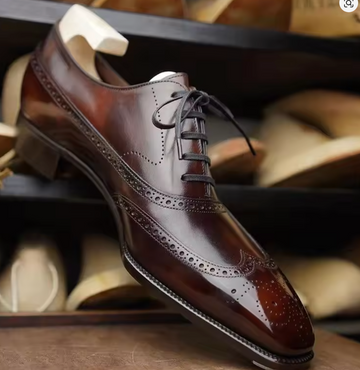 Men's Wingtip Brogue Oxford Lace Up