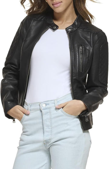 Women’s Faux Leather Motorcycle Jacket