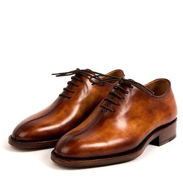 Tan Pure Calf Leather Wholecut Oxford Lace Up