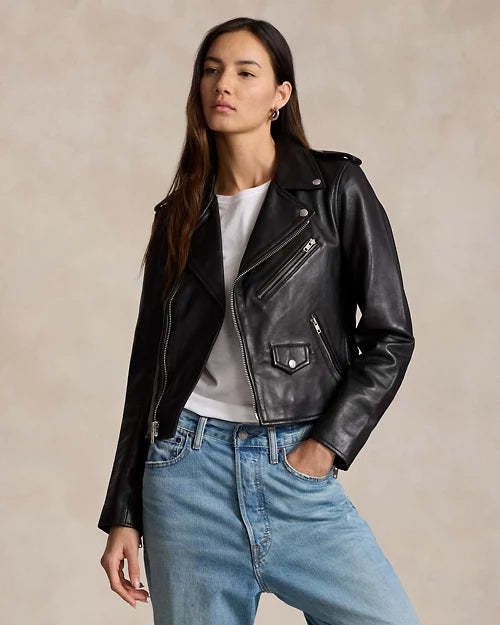 Sheepskin Leather Moto Jacket